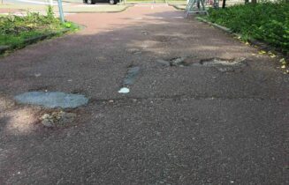 Fietspad gat