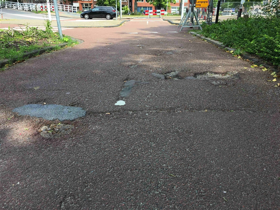 Fietspad gat