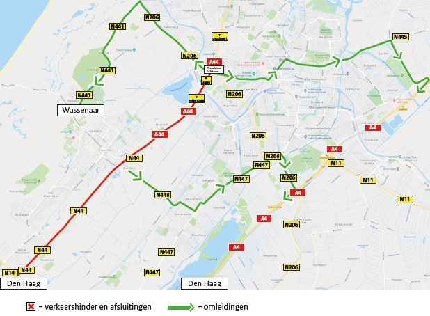 A44 3 nachten dicht