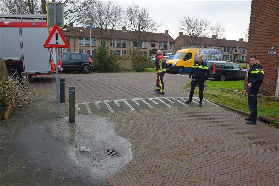 Waterleiding gesprongen in Leiderdorp