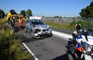 Flinke file na kop-staart aanrijding, Oude Spoorbaan in Leiderdorp