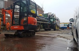 Huizen onder water gelopen