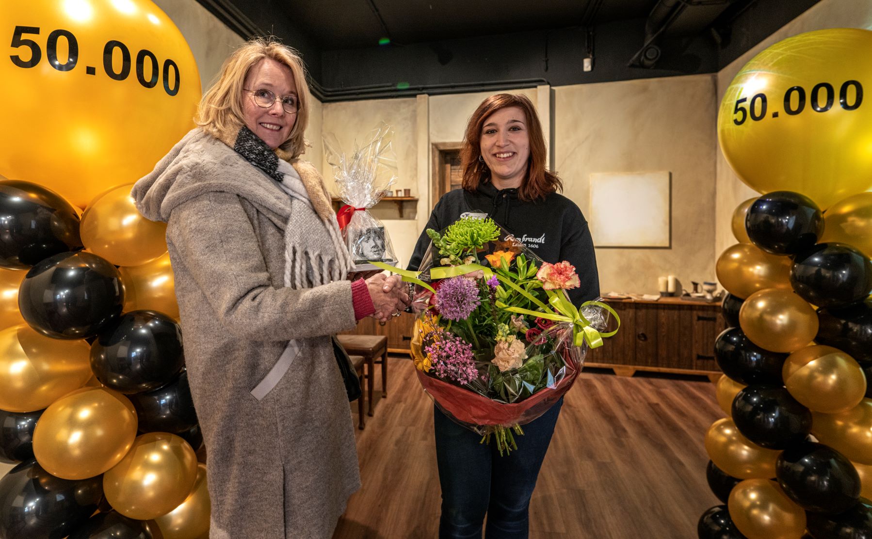 50.000ste bezoeker Young Rembrandt Studio Leiden klein