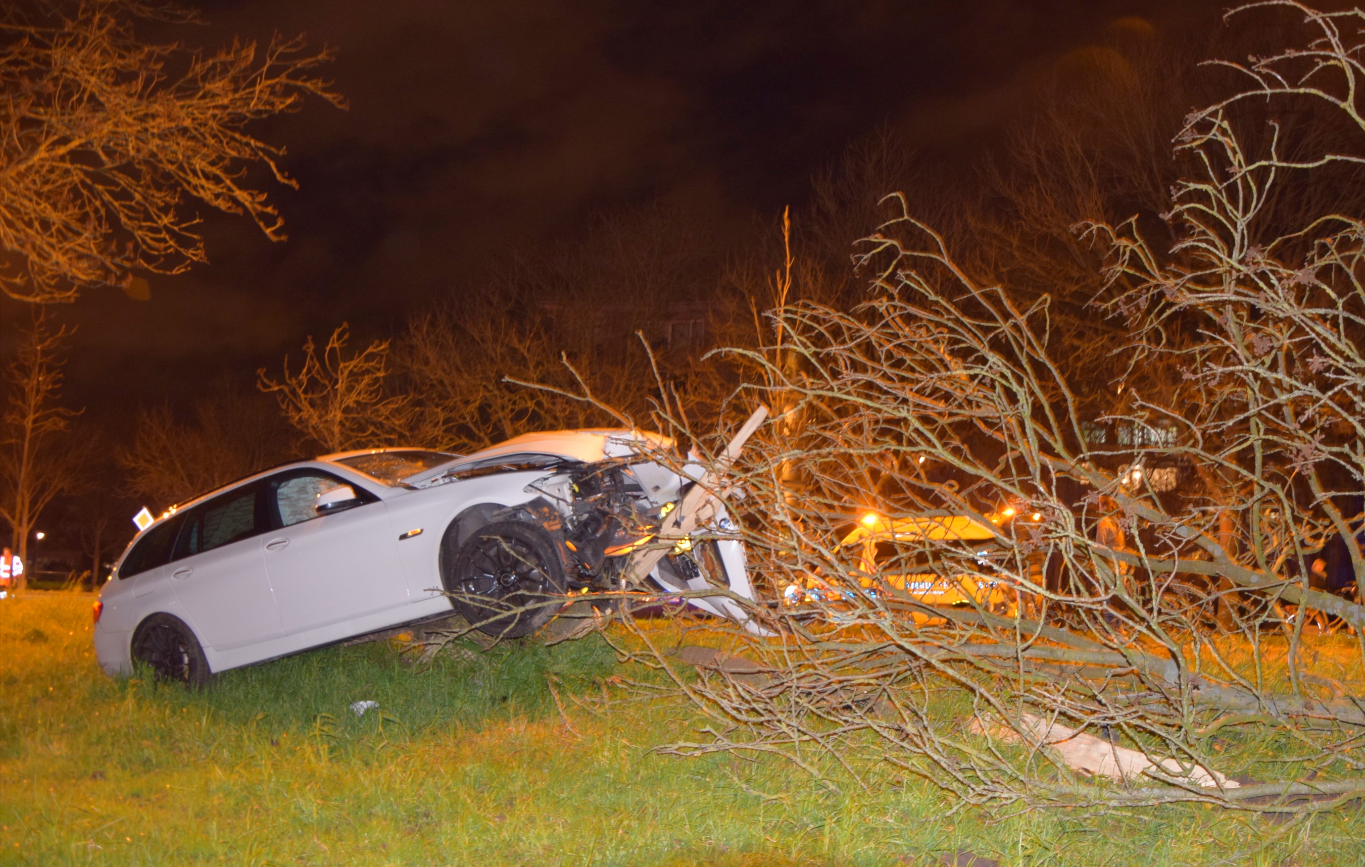 Auto tegen boom dr Lelykade