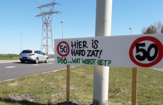 Oude Spoorbaan D66 bord