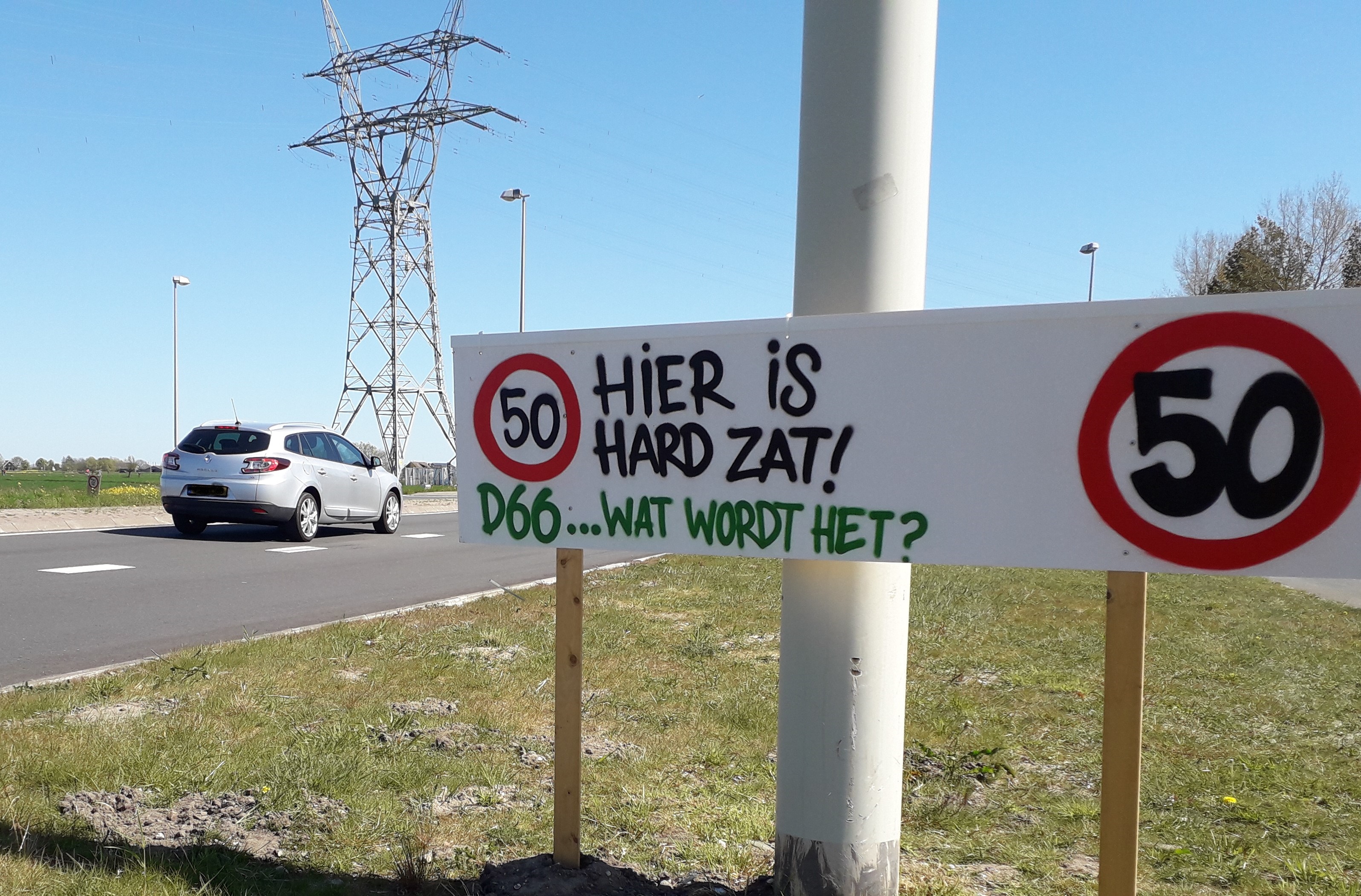 Oude Spoorbaan D66 bord