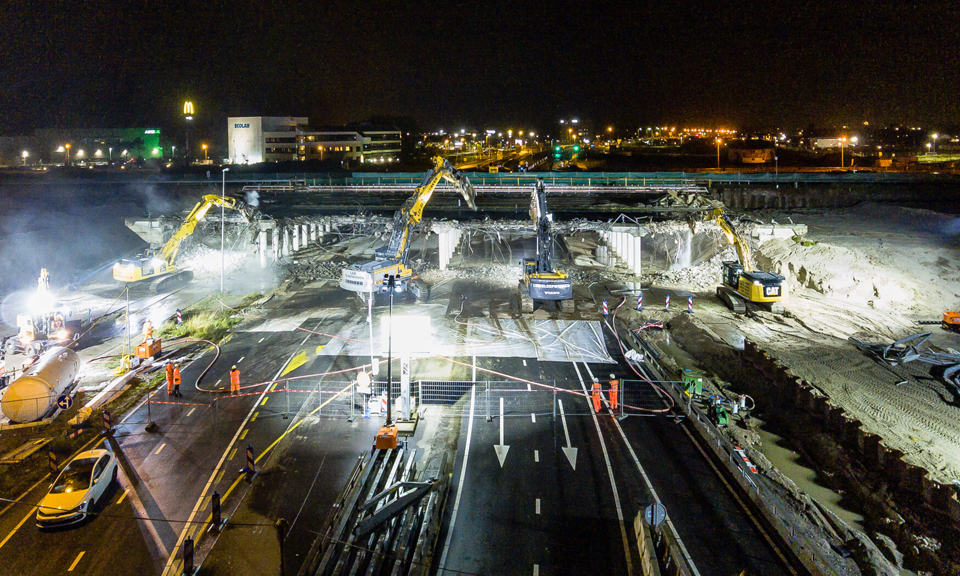 Overzichtsfoto-sloopwerkzaamheden-viaduct-Plesmanlaan