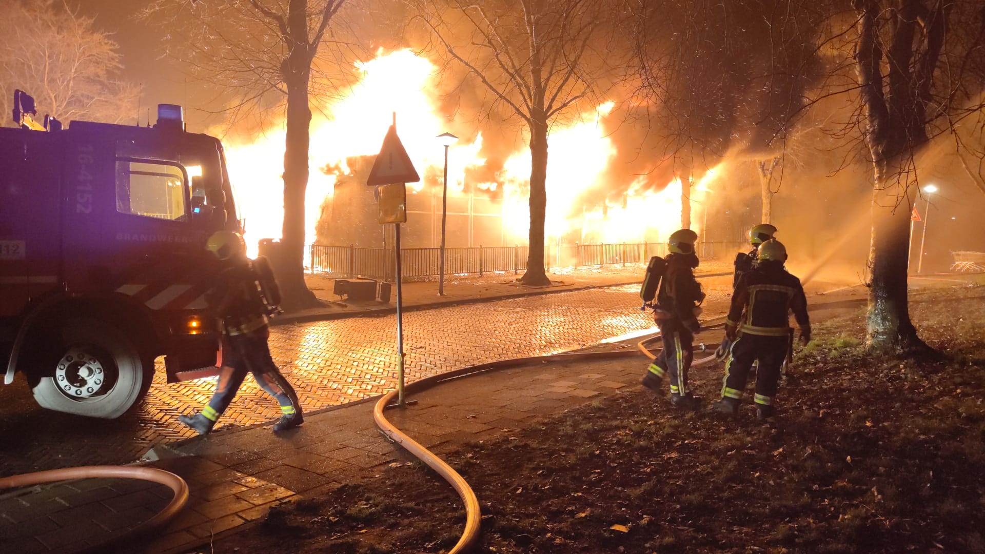 Grote brand Hoflaan Leiden